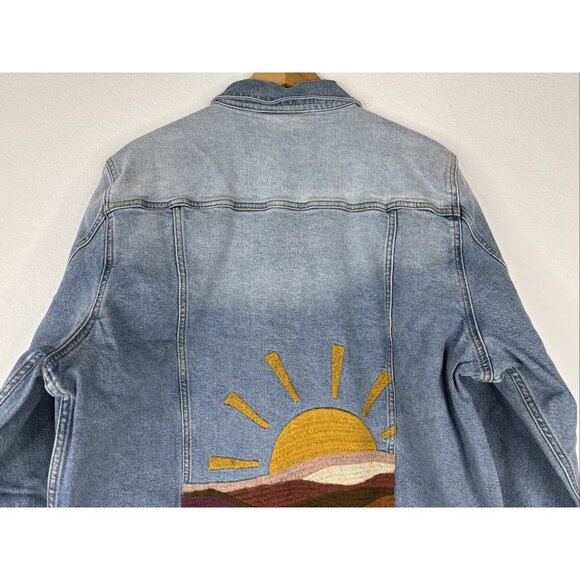 Driftwood Jeans Denim Jacket Arizona Sunrise Womens Plus Size 3X Embroidered NEW - Picture 10 of 16